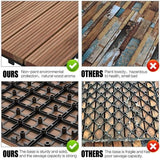 27pcs Patio Pavers Wood Flooring Tiles,Interlocking Wood Tiles Indoor & Outdoor,12 x 12
