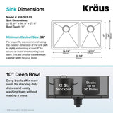 Standart PRO 33in. 16 Gauge Undermount 60/40 Double Bowl Stainless Steel Kitchen Sink - Super Arbor