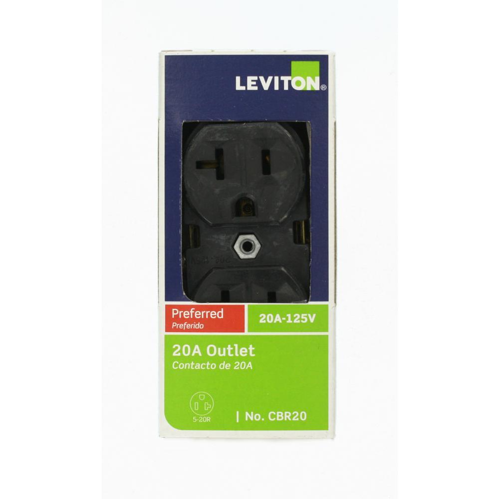 20 Amp Commercial Grade Duplex Outlet, Black - Super Arbor