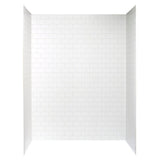 Jetcoat 32 in. x 60 in. x 78 in. 5-Piece Easy-up Adhesive Alcove Shower Surround in White Subway - Super Arbor