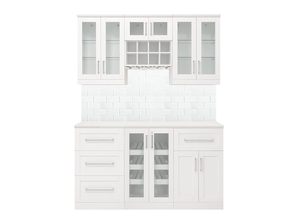 NewAge Products Home Bar 63-in x 85-in White Rectangle Bar Cabinet
