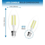 Viribright 35-Watt Equivalent B10 Dimmable E12 Candelabra Base LED Light Bulb 5000K Daylight (6-Pack)