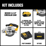 20-Volt MAX Lithium-Ion Cordless Circular Saw Kit with Battery 5Ah, Charger and Case - Super Arbor