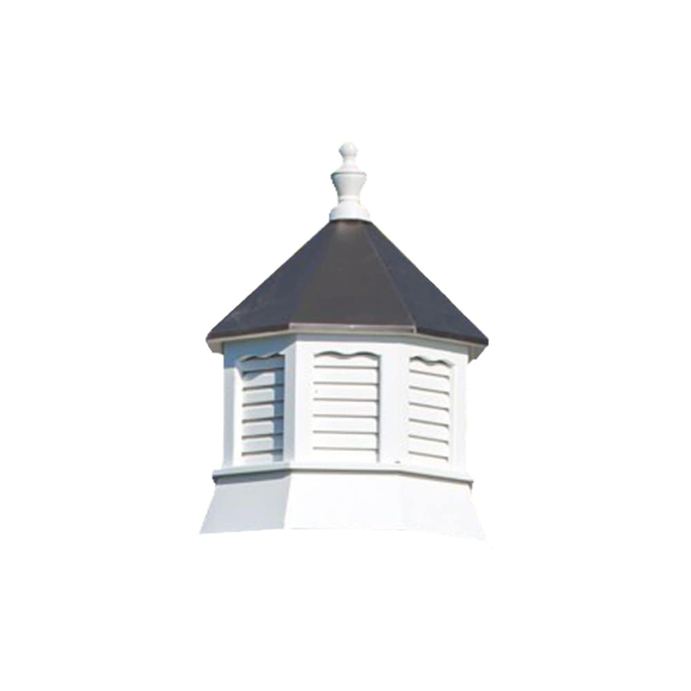 YardCraft Select 22-in x 27-in White/Bronze Roof Vinyl Cupola with Aluminum Roof