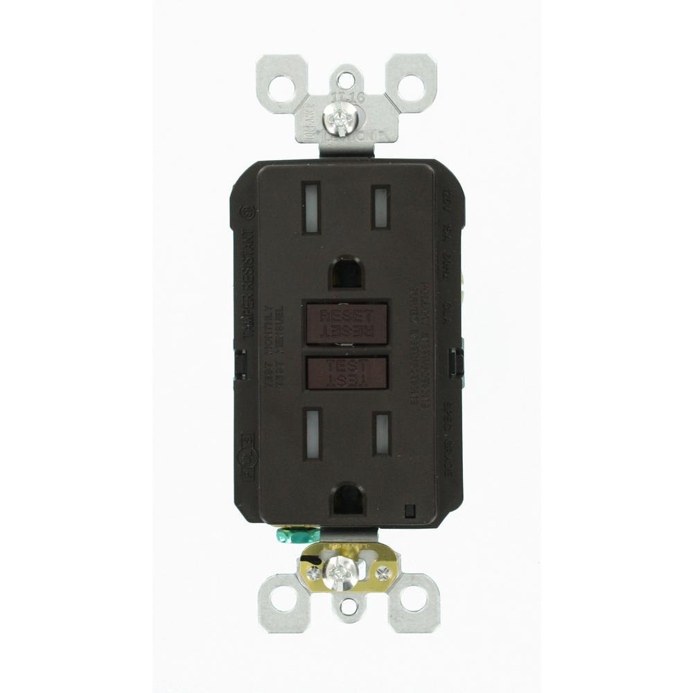 15 Amp 125-Volt Duplex SmarTest Self-Test SmartlockPro Tamper Resistant GFCI Outlet, Black - Super Arbor