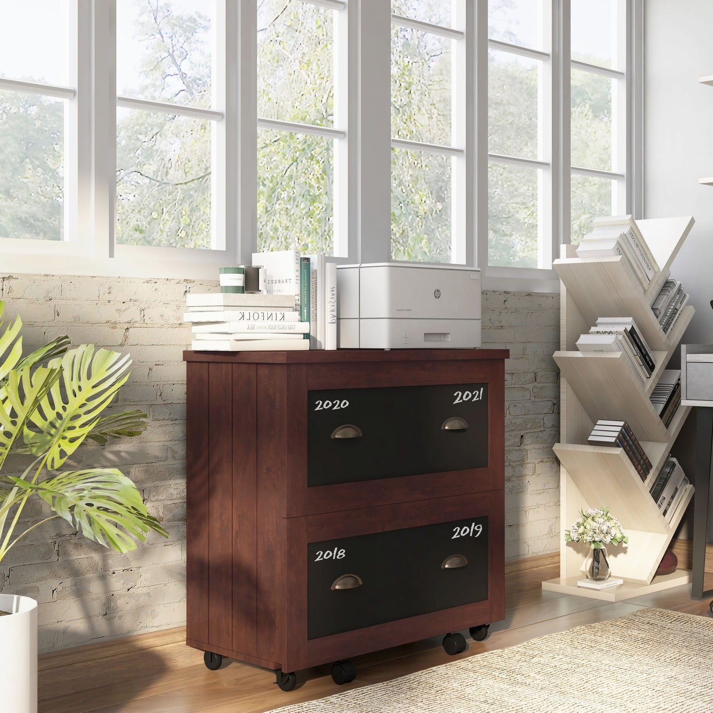 Furniture of America Craigmont Vintage Walnut 2-Drawer 31.5-in File Cabinet