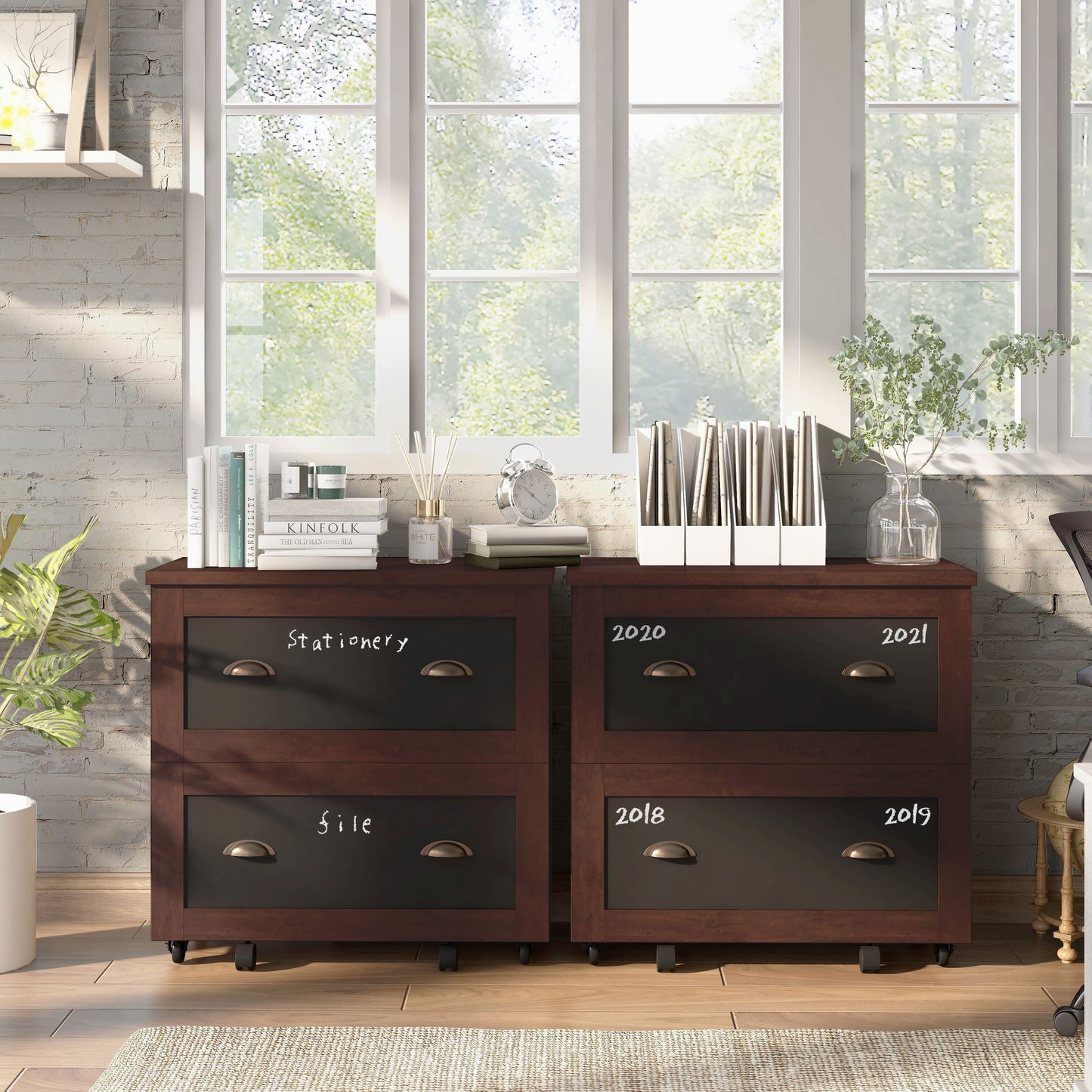 Furniture of America Craigmont Vintage Walnut 2-Drawer 31.5-in File Cabinet