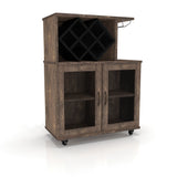 Furniture of America Brown Composite Base with Composite Wood Top Rolling Kitchen Cart (15.7-in x 31.5-in x 41.3-in)