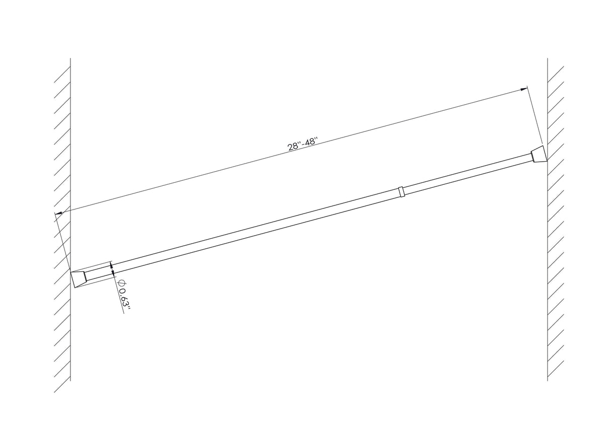 Project Source 28-in to 48-in Brass Steel Tension Curtain Rod