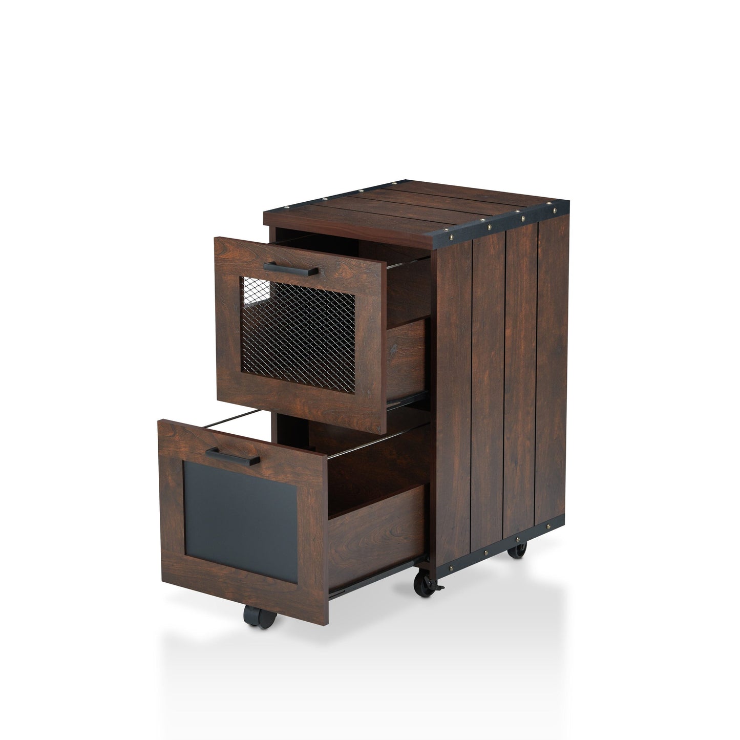 Furniture of America Melbeck Vintage Walnut 2-Drawer 15.7-in File Cabinet