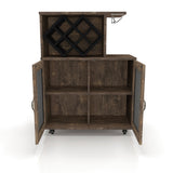 Furniture of America Brown Composite Base with Composite Wood Top Rolling Kitchen Cart (15.7-in x 31.5-in x 41.3-in)