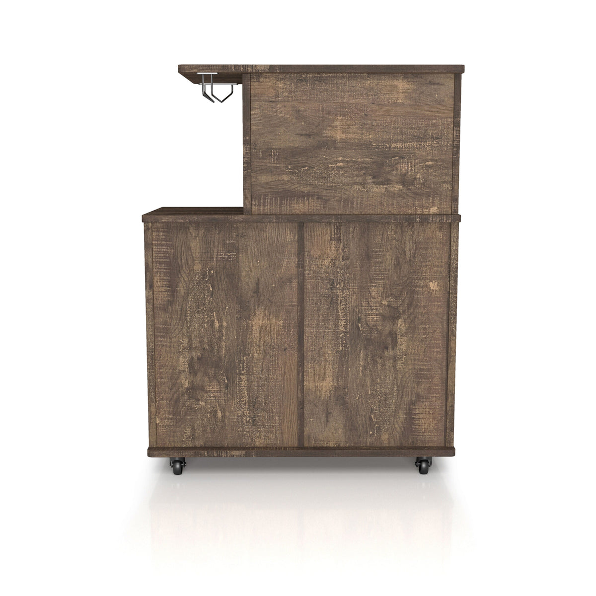 Furniture of America Brown Composite Base with Composite Wood Top Rolling Kitchen Cart (15.7-in x 31.5-in x 41.3-in)