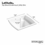 Sterling Latitude 22-in x 25-in White Utility Tub - Dual-Mount