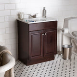 Project Source 24-in Java Single Sink Bathroom Vanity with White Cultured Marble Top