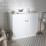 Project Source 36.5-in White Single Sink Bathroom Vanity with White Cultured Marble Top
