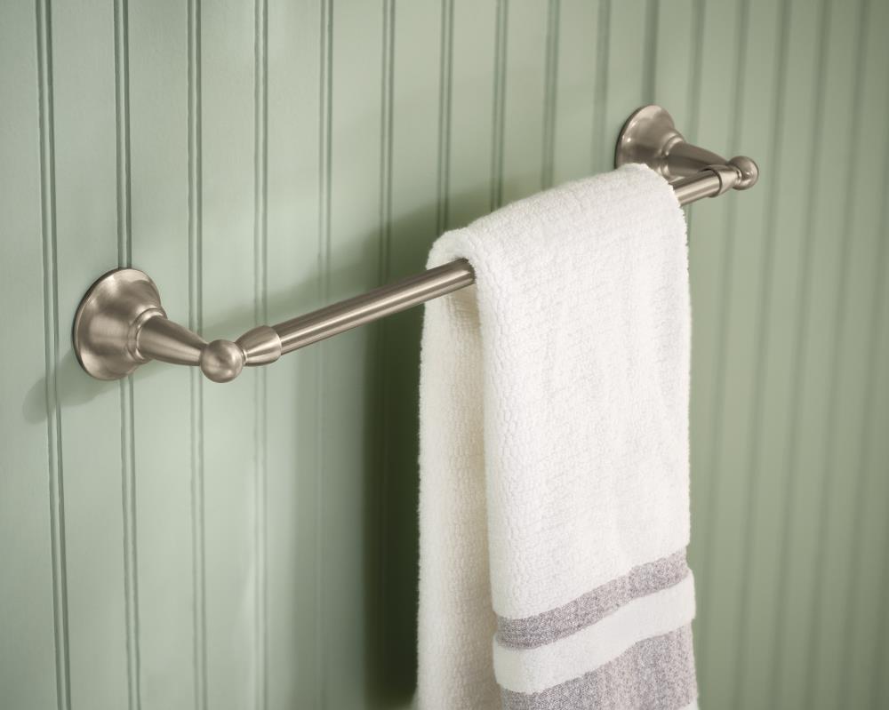 Moen Sage 18-in Spot Resist Brushed Nickel Wall Mount Single Towel Bar