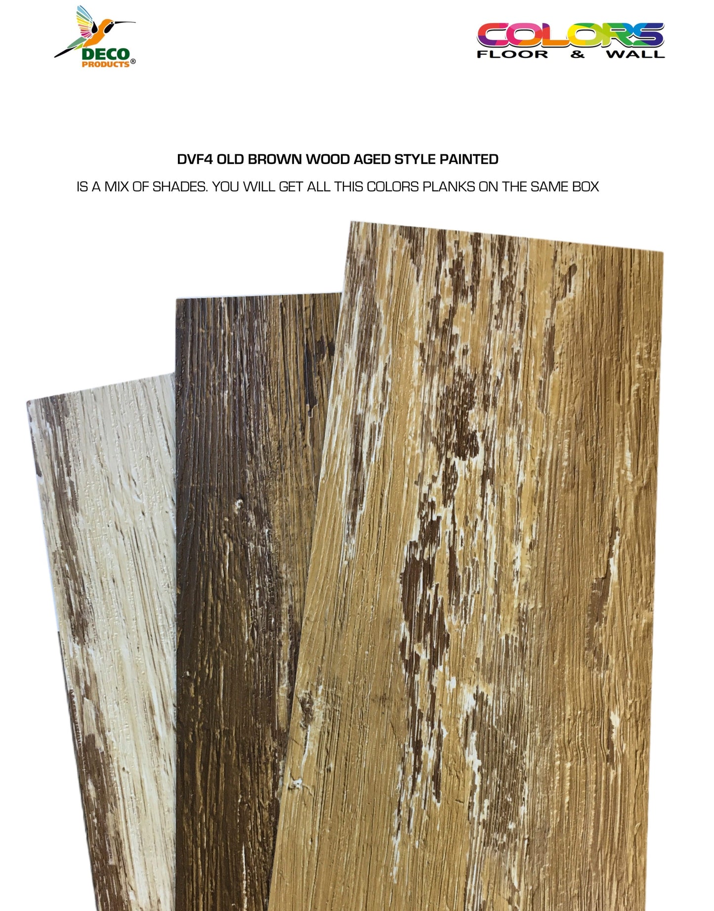 Deco Products Colors Old Brown Wood High Variation 6-in W x 36-in L x 2-mm Waterproof Luxury Vinyl Plank Flooring, 8-mil Wear Layer (30-sq ft/Case)