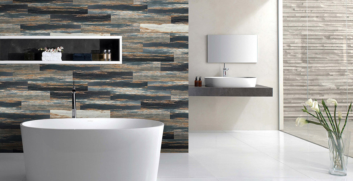 Deco Products COLORS Old Navy Ocean 6-in x 6-in Waterproof Luxury Vinyl Plank Sample, 8-mil Wear Layer