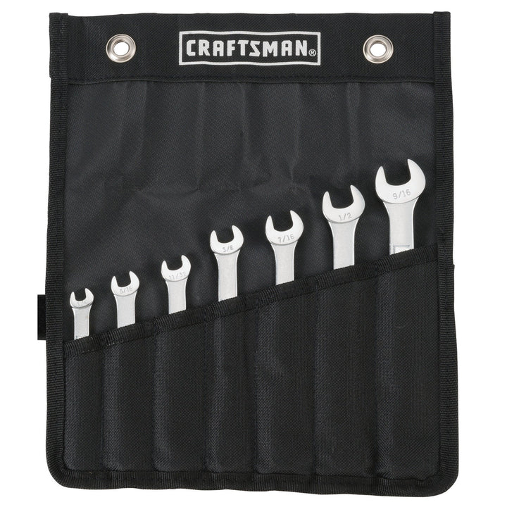 Craftsman 7-Piece SAE Combination Wrench Set with 12-Point Box End and Pouch