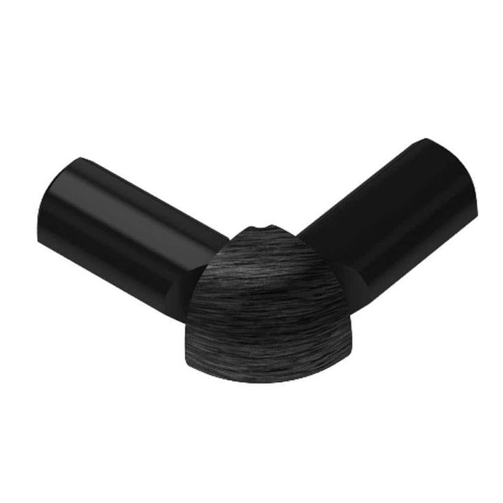 Round Edge 3/8 in. Brushed Black Outside Corner