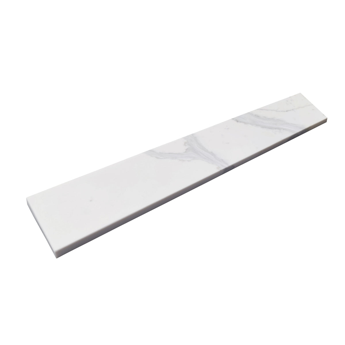 4-in H x 21.25-in L White Quartz Bathroom Side splash