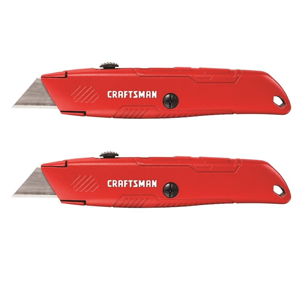 CRAFTSMAN 3/4-in 6-Blade Retractable Utility Knife with On-Tool Blade Storage (2-Pack)