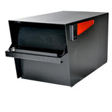 Mail Manager Street Safe Black Post-Mount Mailbox with High Security Reinforced Rear Locking System - Super Arbor