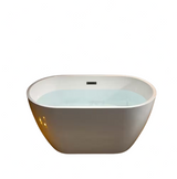 WOODBRIDGE 48 in. L x 26 in. W Acrylic Soaking Bathtub in White with Oil Rubbed Bronze Center Drain