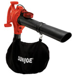 Sun Joe 240 MPH 300 CFM 13 Amp Electric Handheld 3-in-1 Leaf Blower/Vacuum/Mulcher, Red