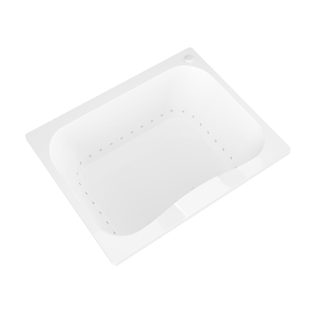 Rhode 5 ft. Rectangular Drop-in Air Bath Tub in White - Super Arbor