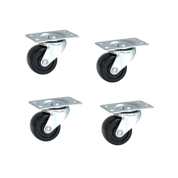 1-1/2 in. Low Profile Rubber Swivel Plate Casters (4-Pack)