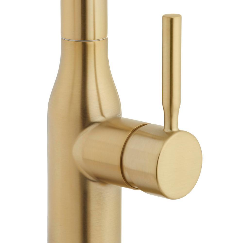 Upson Single-Handle Pull-Down Sprayer Kitchen Faucet in Matte Gold - Super Arbor