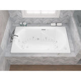 Onyx Diamond Series 5 ft. Right Drain Rectangular Drop-in Whirlpool and Air Bath Tub in White - Super Arbor