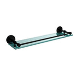 22 in. L  x 3 in. H  x 5 in. W Clear Glass Bathroom Shelf with Gallery Rail in Satin Nickel - Super Arbor