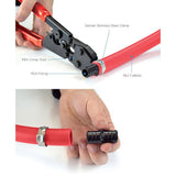 Pex Tubing Plumbing Kit Crimper Tool 1/2 in. and 3/4 in. Elbow Stainless Steel 1/2 in. and 3/4 in. Cinch and Half Clamp - Super Arbor