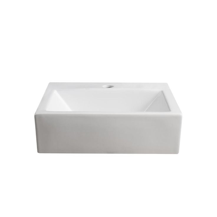 Elanti Wall-Mounted Rectangle Bathroom Sink in White