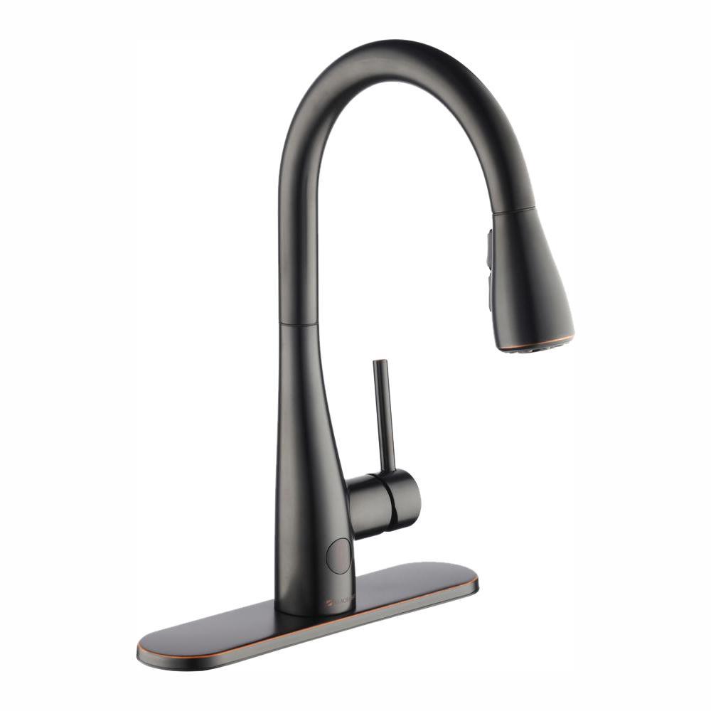 Nottely Touchless Single-Handle Pull-Down Kitchen Faucet with TurboSpray and FastMount in Stainless Steel - Super Arbor