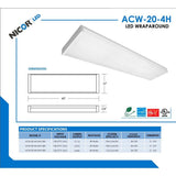 ACW 220-Watt Equivalent High-Output White Integrated LED Wraparound Ceiling Light Fixture, 5000K - Super Arbor