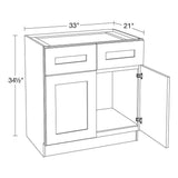 Home Decorators Collection Newport 33 in. W x 21 in. D x 34.5 in. H Assembled Plywood Sink Base Bath Cabinet in Deep Onyx with Soft Close