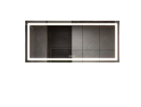 72 in. W x 32 in. H Large Rectangular Frameless LED Light Anti-Fog Wall Bathroom Vanity Mirror Super Bright