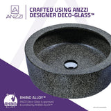 Black Iro Vessel Sink in Speckled Stone - Super Arbor