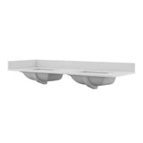 61 in. W x 22 in. D Quartz Double Basin Vanity Top in Snow White with White Basins - Super Arbor