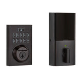 SmartCode 913 Contemporary Venetian Bronze Electronic Deadbolt with San Clemente Handleset and Halifax Interior Lever - Super Arbor