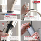 Delta Addison Touch2O Chrome 1-Handle Deck-Mount Pull-Down Touch Kitchen Faucet (Deck Plate Included)