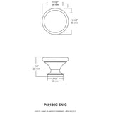 Caitlin 1-1/2 in. (38mm) Satin Nickel Round Cabinet Knob