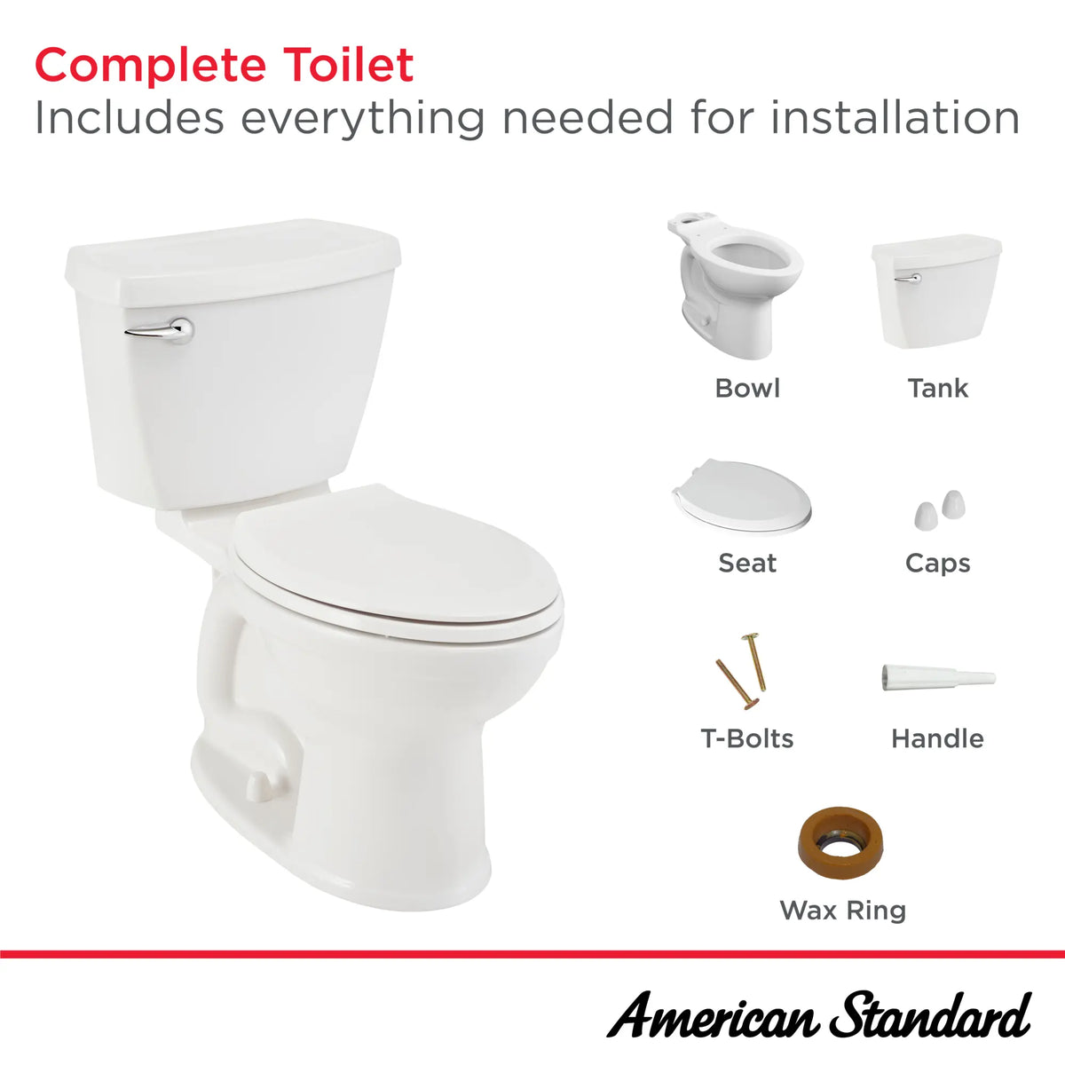 American Standard Champion 4 White WaterSense Elongated Chair-Height 2‑Piece Toilet, 12-in Rough-In (2793128NTS.020)