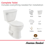 American Standard Champion White Round Chair Height 2-piece Toilet, 12-in Rough-In