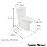 American Standard Clean White WaterSense Elongated Chair Height 2-Piece Toilet, 12-in Rough-In (ADA Compliant)