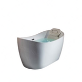Tacoma 59 in. Acrylic FlatBottom Double Slipper Bathtub with Matte Black Overflow and Drain Included in White