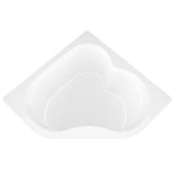 Beryl 5 ft. Acrylic Center Drain Corner Drop-in Non-Whirlpool Bathtub in White - Super Arbor